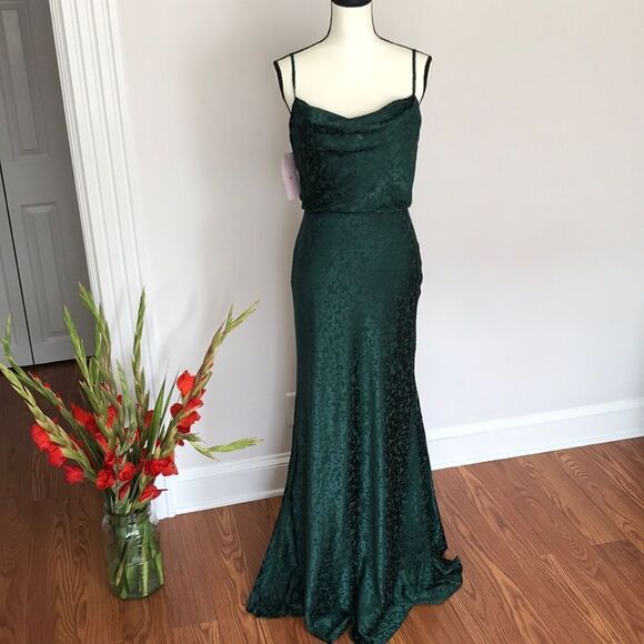 BHLDN x Jenny Yoo Dahlia Gemma Emerald Dress size 4 - Picture 4 of 16